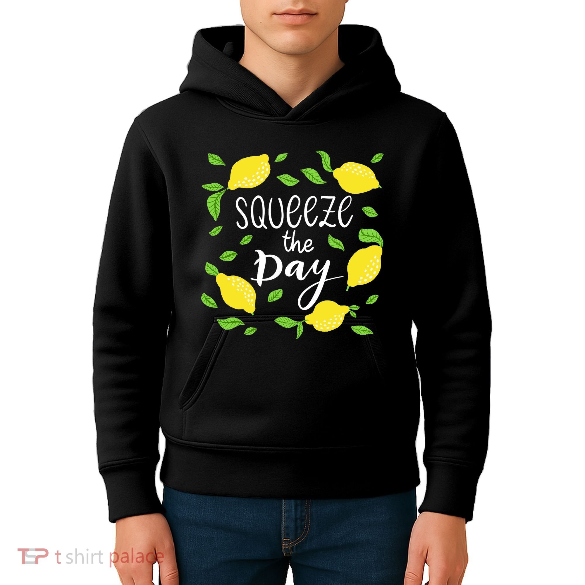 Squeeze The Day Lemons Quote Kids Hoodie
