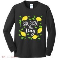 Squeeze The Day Lemons Quote Kids Long Sleeve Shirt thumb 0