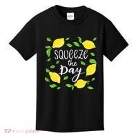Squeeze The Day Lemons Quote Kids T-Shirt thumb 0