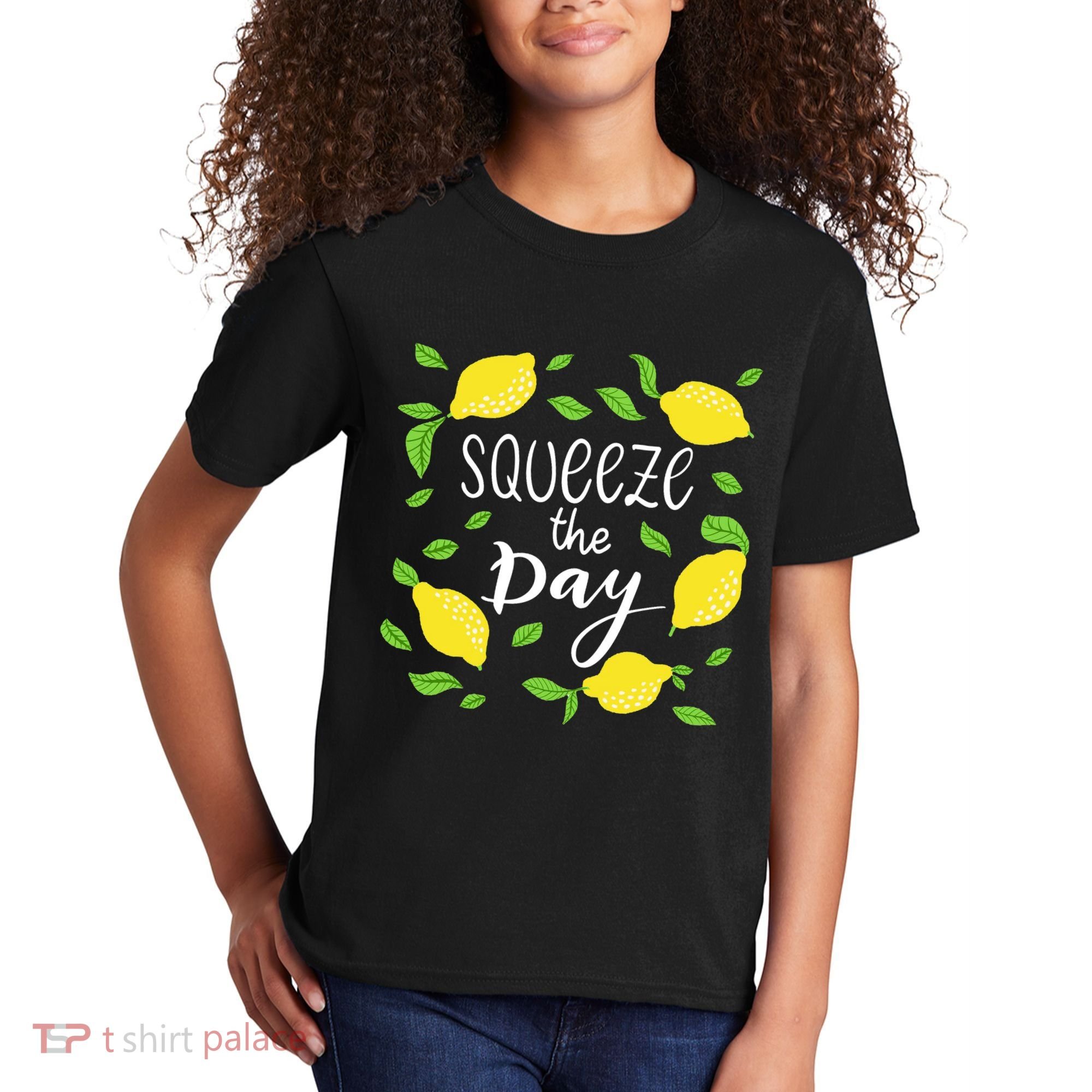 Squeeze The Day Lemons Quote Kids T-Shirt