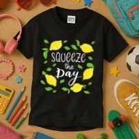 Squeeze The Day Lemons Quote Kids T-Shirt thumb 3