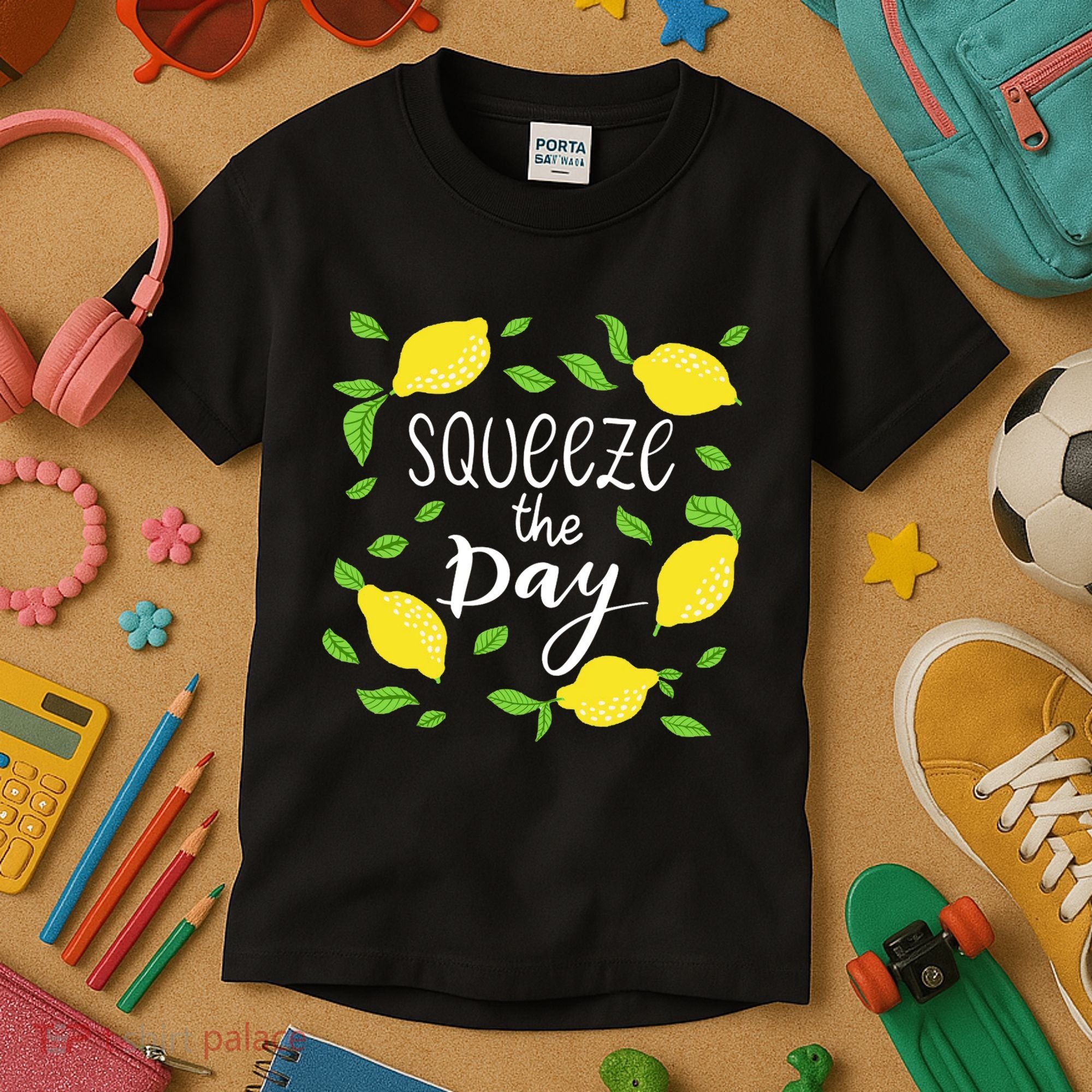 Squeeze The Day Lemons Quote Kids T-Shirt