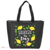 Squeeze The Day Lemons Quote Tote Bag thumb 0