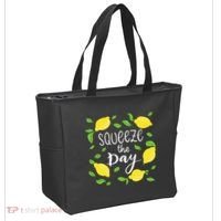 Squeeze The Day Lemons Quote Tote Bag thumb 2