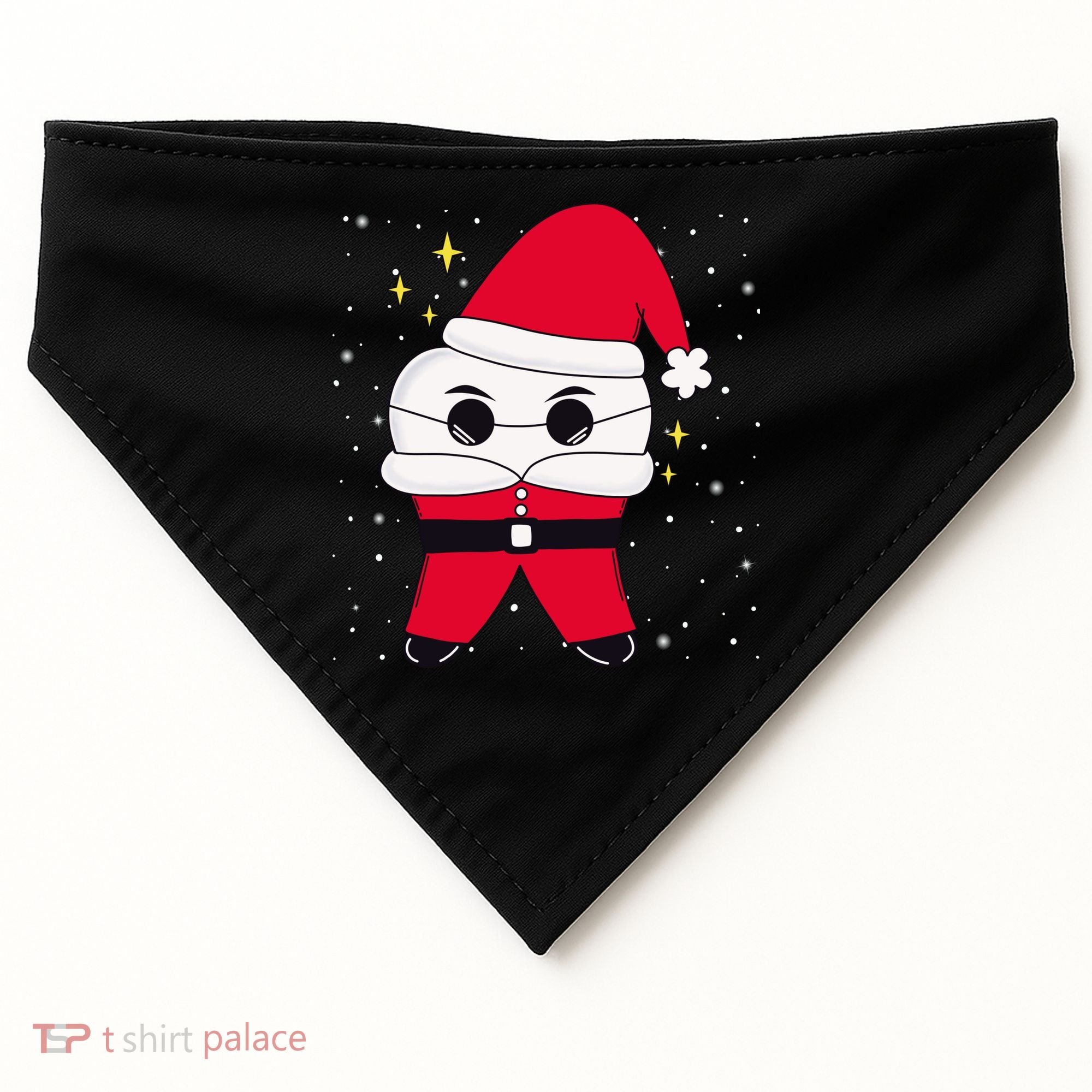 Santa Tooth Dentist Christmas Gift USA-Made Doggie Bandana
