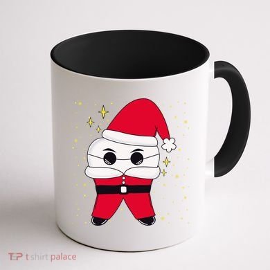 Santa Tooth Dentist Christmas Gift Coffee Mug back