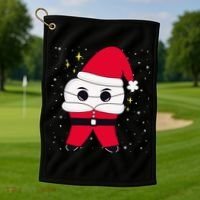 Santa Tooth Dentist Christmas Gift Golf Towel thumb 1