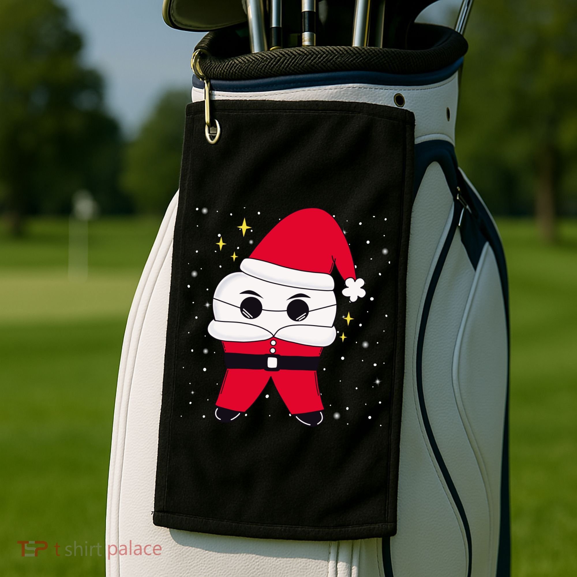 Santa Tooth Dentist Christmas Gift Golf Towel