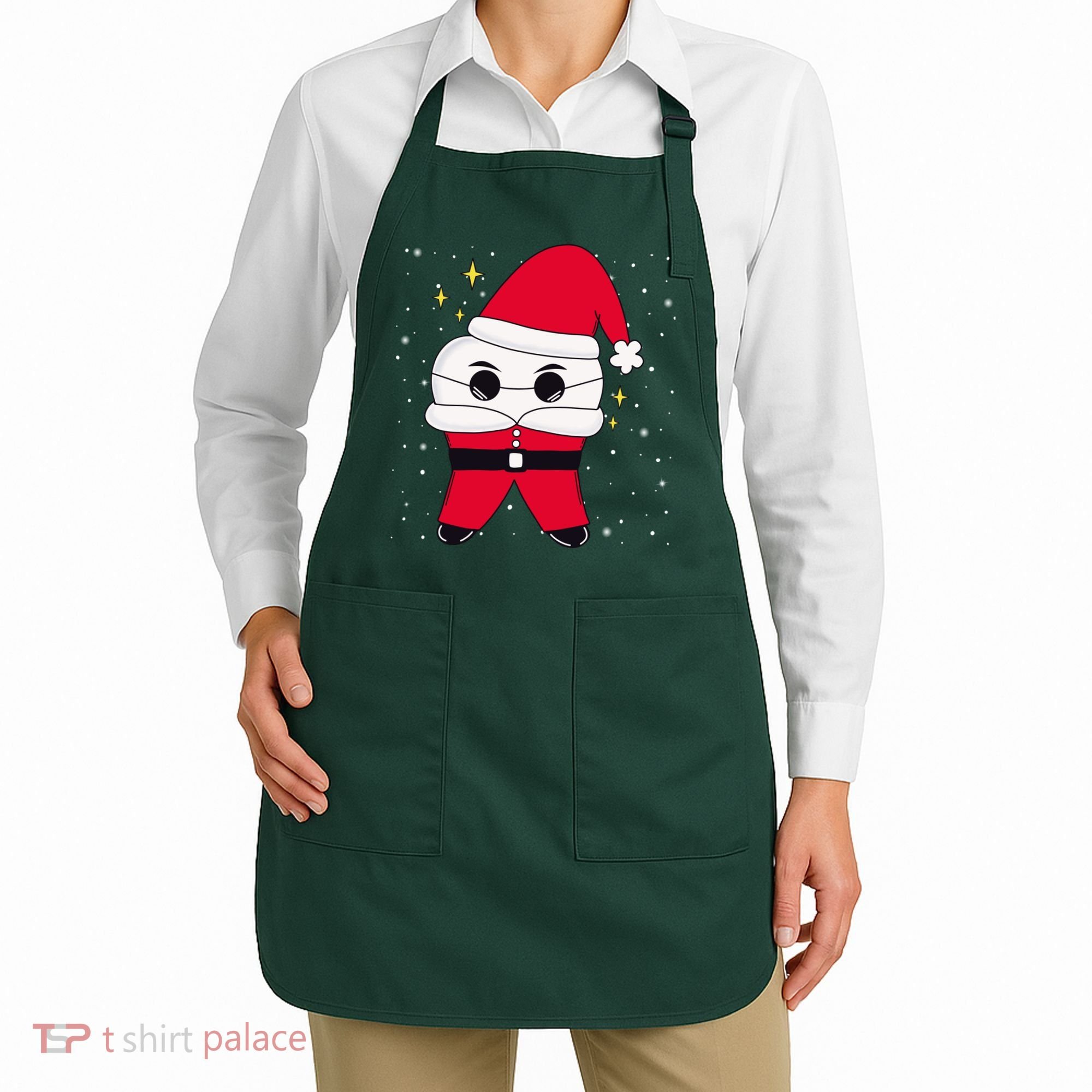 Santa Tooth Dentist Christmas Gift Apron