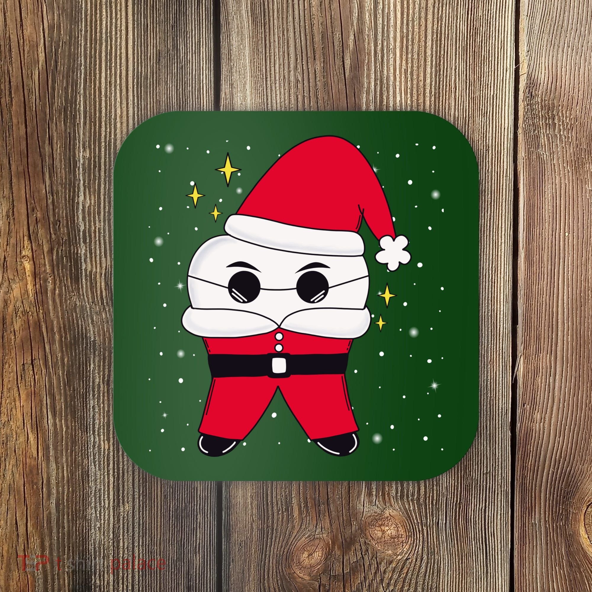 Santa Tooth Dentist Christmas Gift Coaster