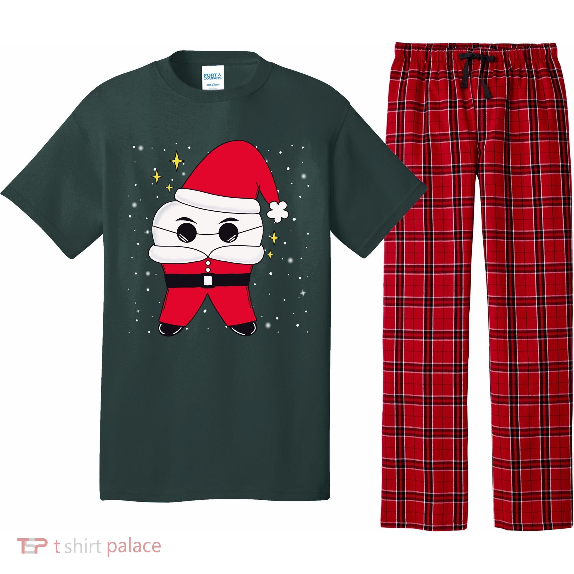 Santa Tooth Dentist Christmas Gift Pajama Set