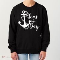 Seas The Day Nautical Anchor Cruise Vacation Women's Sweatshirt thumb 0