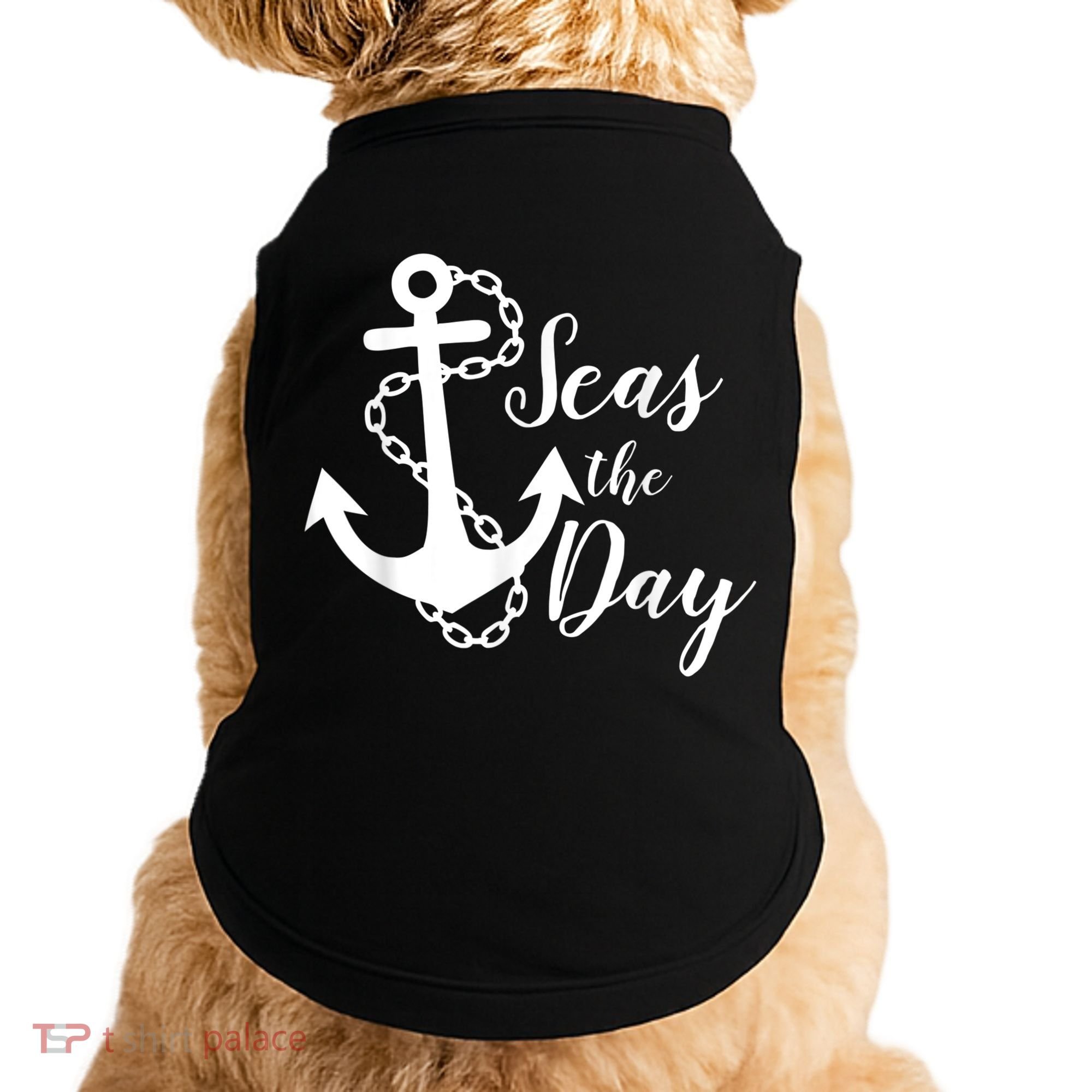 Seas The Day Nautical Anchor Cruise Vacation Doggie Tank