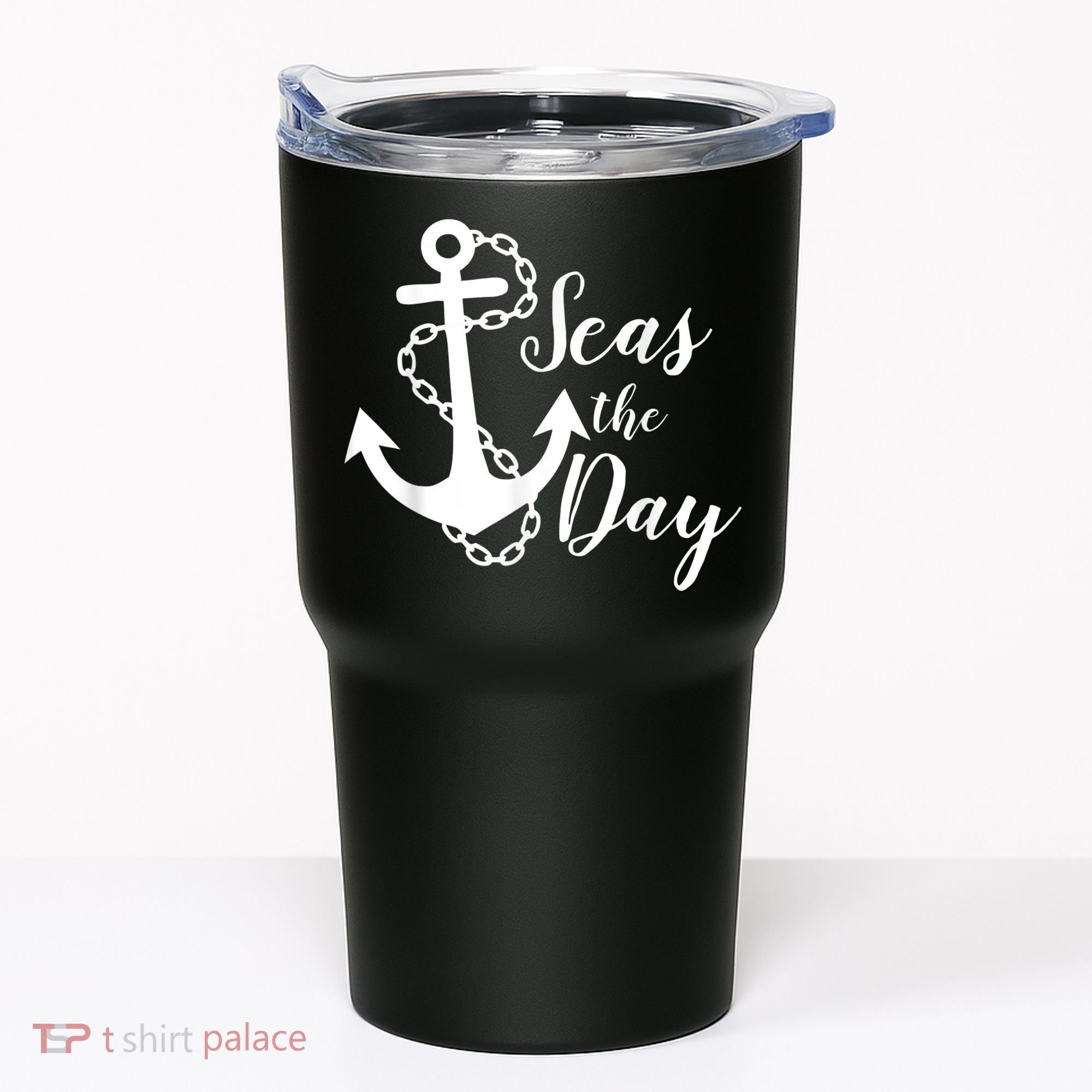 Seas The Day Nautical Anchor Cruise Vacation Tumbler
