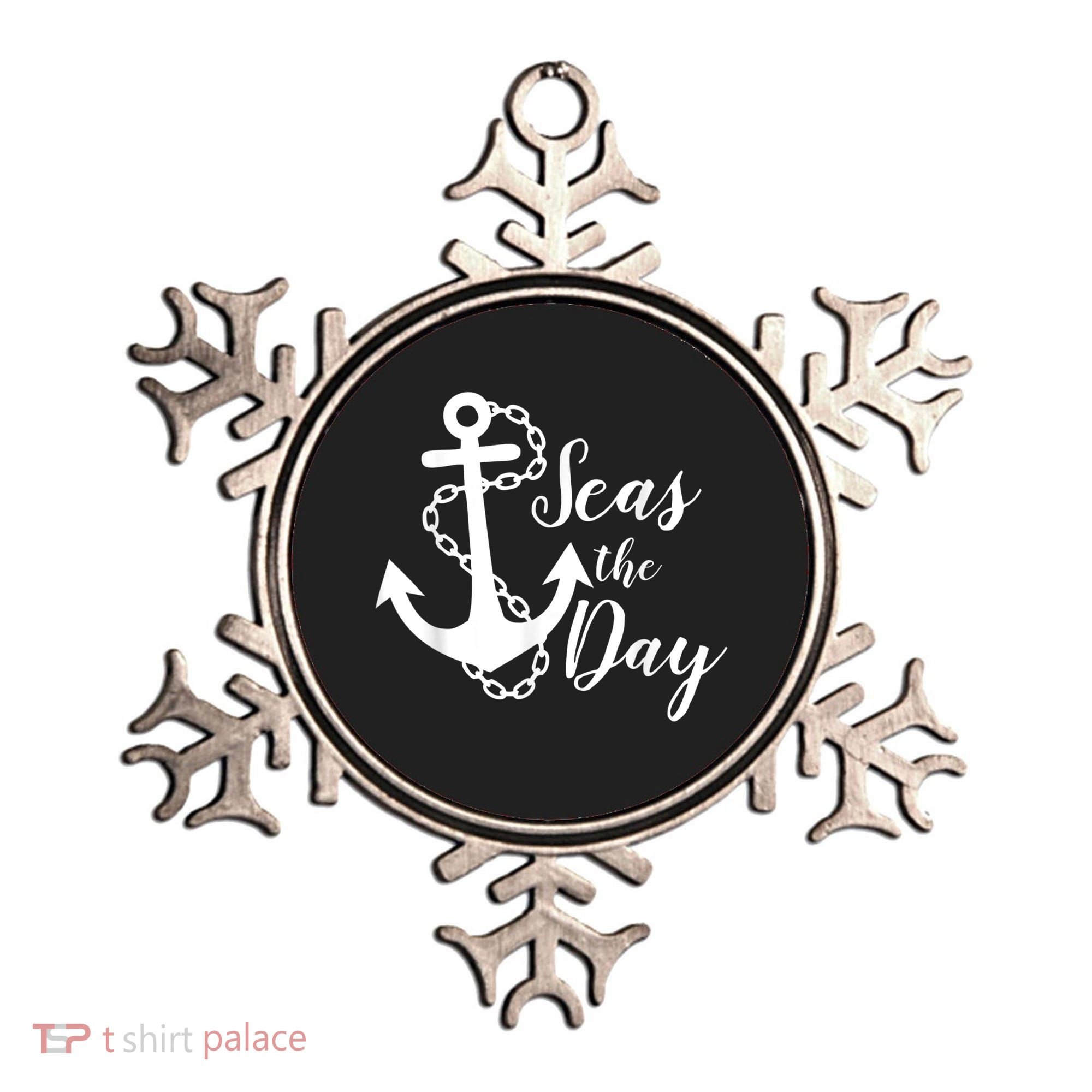 Seas The Day Nautical Anchor Cruise Vacation Ornament