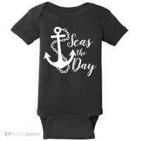 Seas The Day Nautical Anchor Cruise Vacation Baby Bodysuit thumb 0