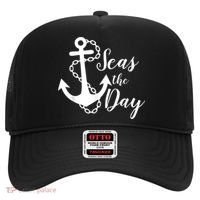 Seas The Day Nautical Anchor Cruise Vacation Hat thumb 0