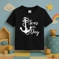 Seas The Day Nautical Anchor Cruise Vacation Toddler T-Shirt thumb 3