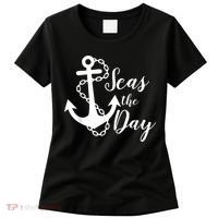 Seas The Day Nautical Anchor Cruise Vacation Women's T-Shirt thumb 0