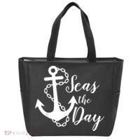 Seas The Day Nautical Anchor Cruise Vacation Tote Bag thumb 0