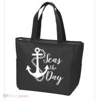 Seas The Day Nautical Anchor Cruise Vacation Tote Bag thumb 3