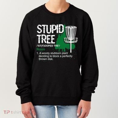 Stupid Tree Definition Disc Golf Golfers Vintage Christmas Women's Sweatshirt
