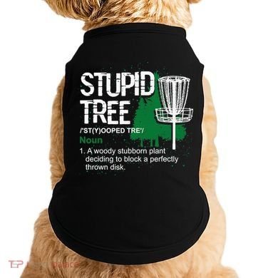 Stupid Tree Definition Disc Golf Golfers Vintage Christmas Doggie Tank