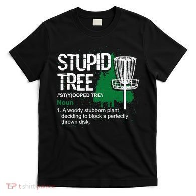 Stupid Tree Definition Disc Golf Golfers Vintage Christmas T-Shirt