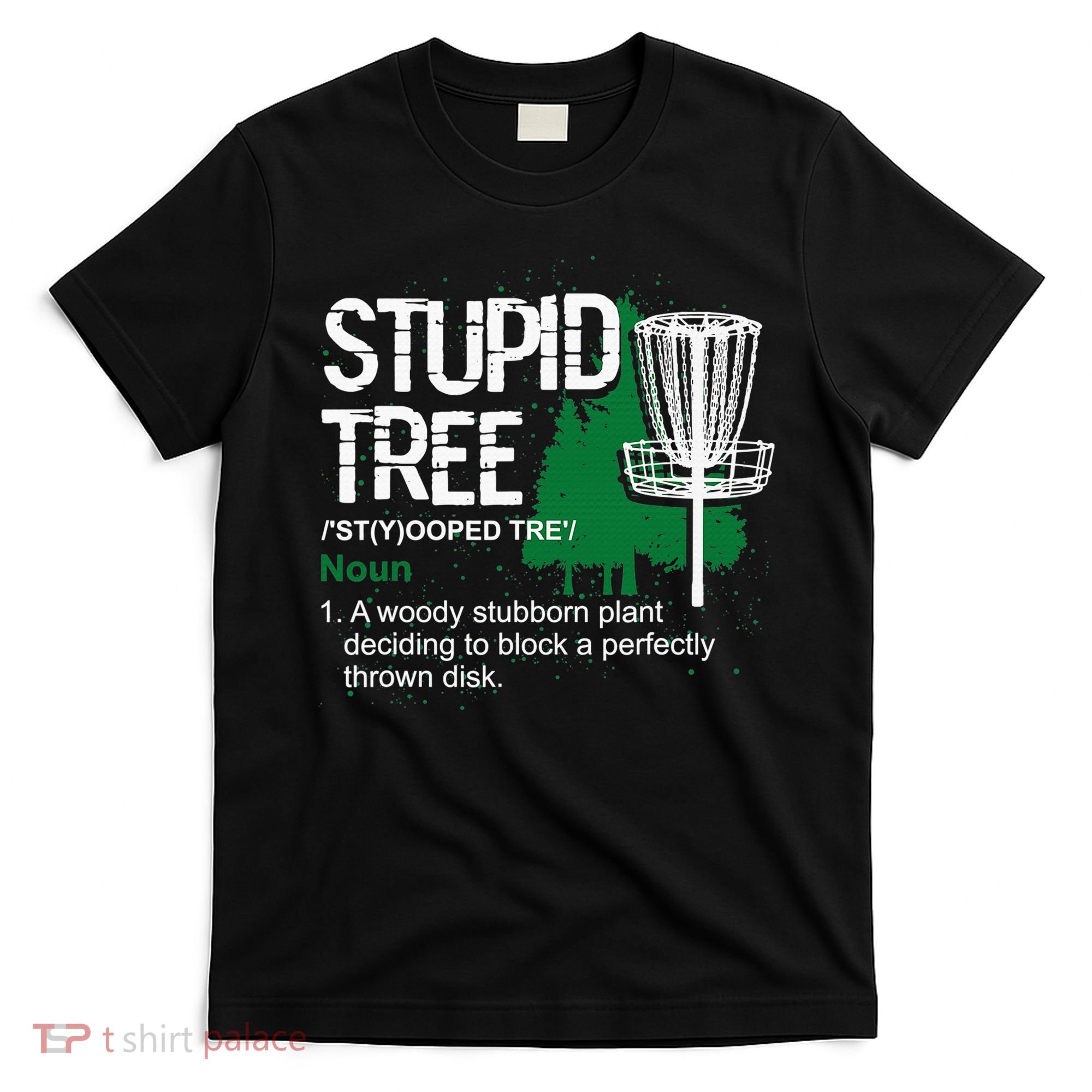 Stupid Tree Definition Disc Golf Golfers Vintage Christmas T-Shirt