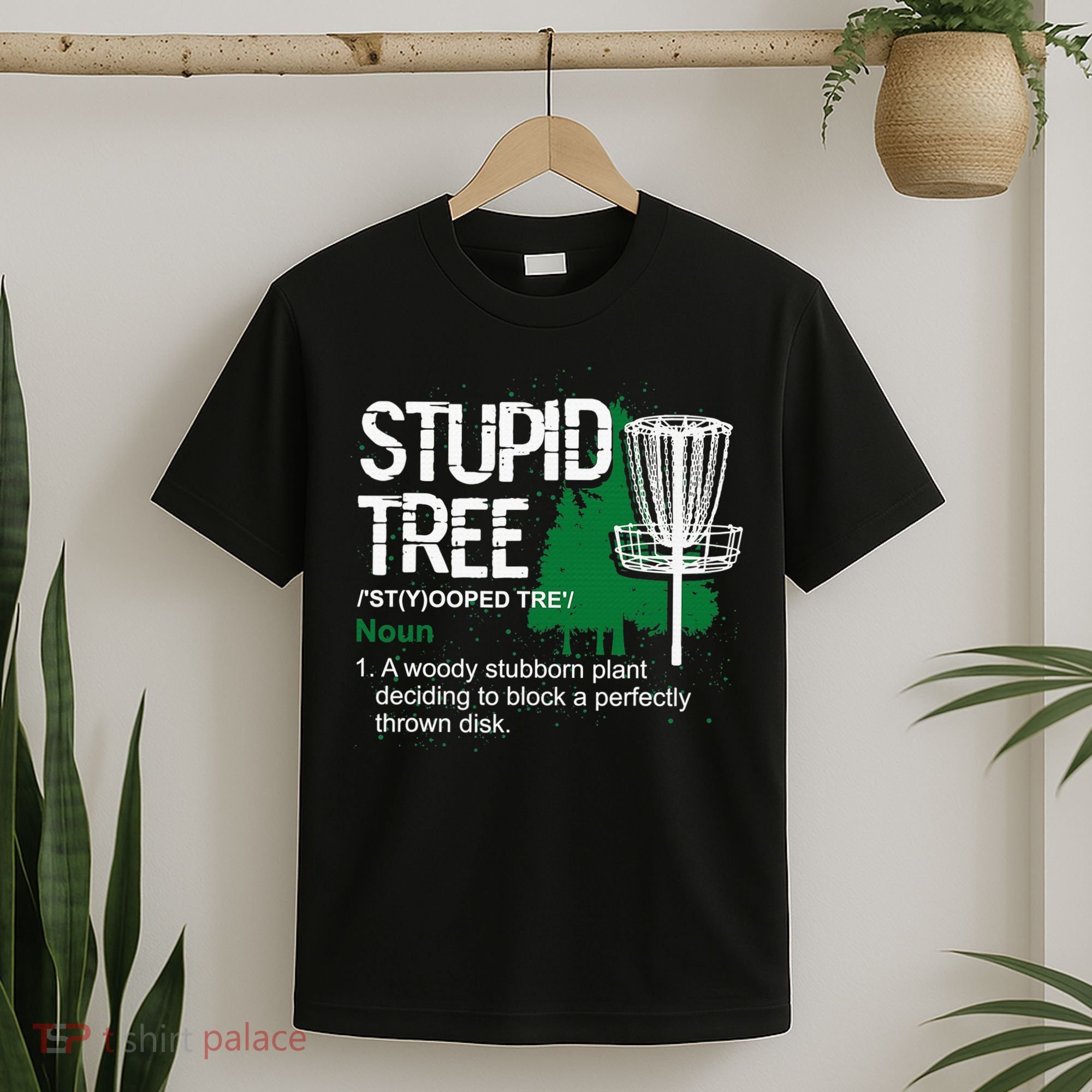 Stupid Tree Definition Disc Golf Golfers Vintage Christmas T-Shirt