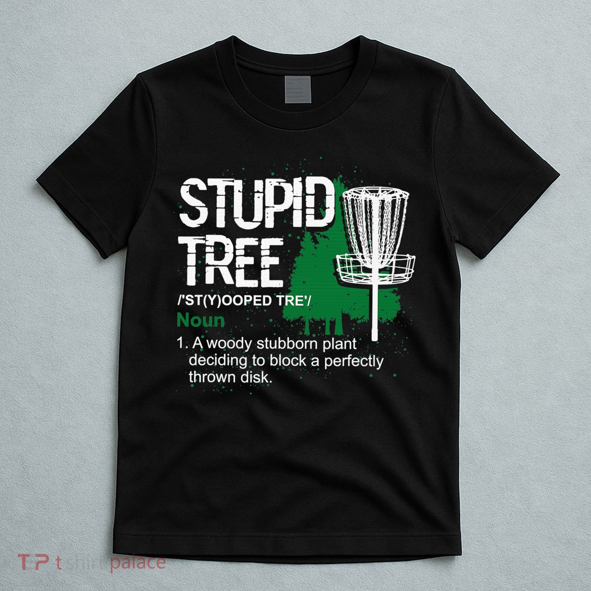 Stupid Tree Definition Disc Golf Golfers Vintage Christmas T-Shirt