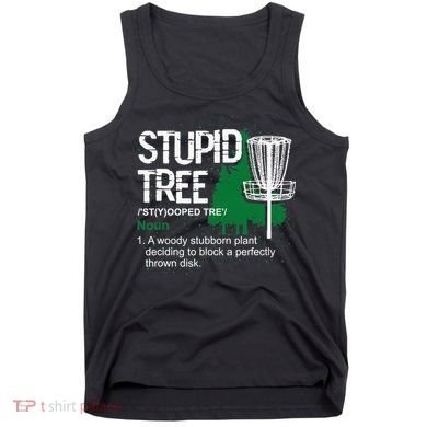 Stupid Tree Definition Disc Golf Golfers Vintage Christmas Tank Top