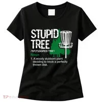 Stupid Tree Definition Disc Golf Golfers Vintage Christmas Women's T-Shirt thumb 0