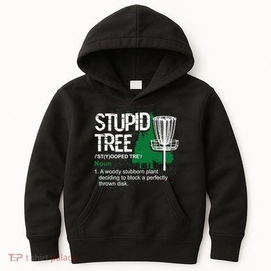 Stupid Tree Definition Disc Golf Golfers Vintage Christmas Kids Hoodie