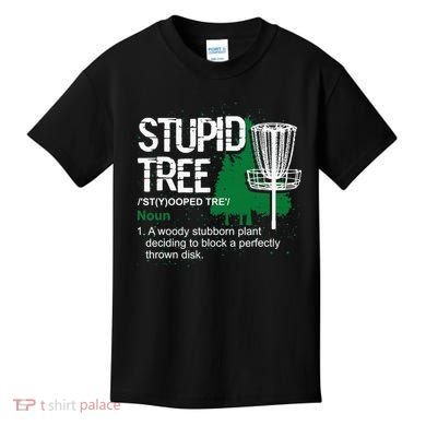 Stupid Tree Definition Disc Golf Golfers Vintage Christmas Kids T-Shirt