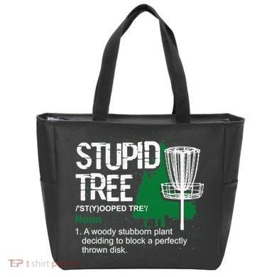 Stupid Tree Definition Disc Golf Golfers Vintage Christmas Tote Bag