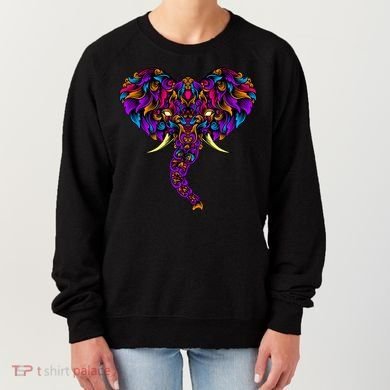Save The Elephants Ornate Colorful Elephant Head Women's Sweatshirt