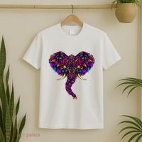 Save The Elephants Ornate Colorful Elephant Head T-Shirt thumb 2