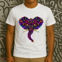 Save The Elephants Ornate Colorful Elephant Head T-Shirt thumb 3