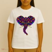 Save The Elephants Ornate Colorful Elephant Head T-Shirt thumb 4