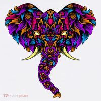 Save The Elephants Ornate Colorful Elephant Head T-Shirt thumb 7