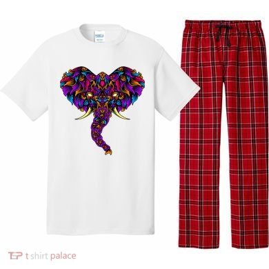 Save The Elephants Ornate Colorful Elephant Head Pajama Set