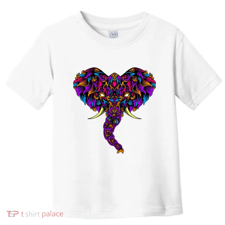 Save The Elephants Ornate Colorful Elephant Head Toddler T-Shirt