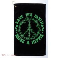 Save The Earth Raise A Hippie Peace Save The Planet Golf Towel thumb 0