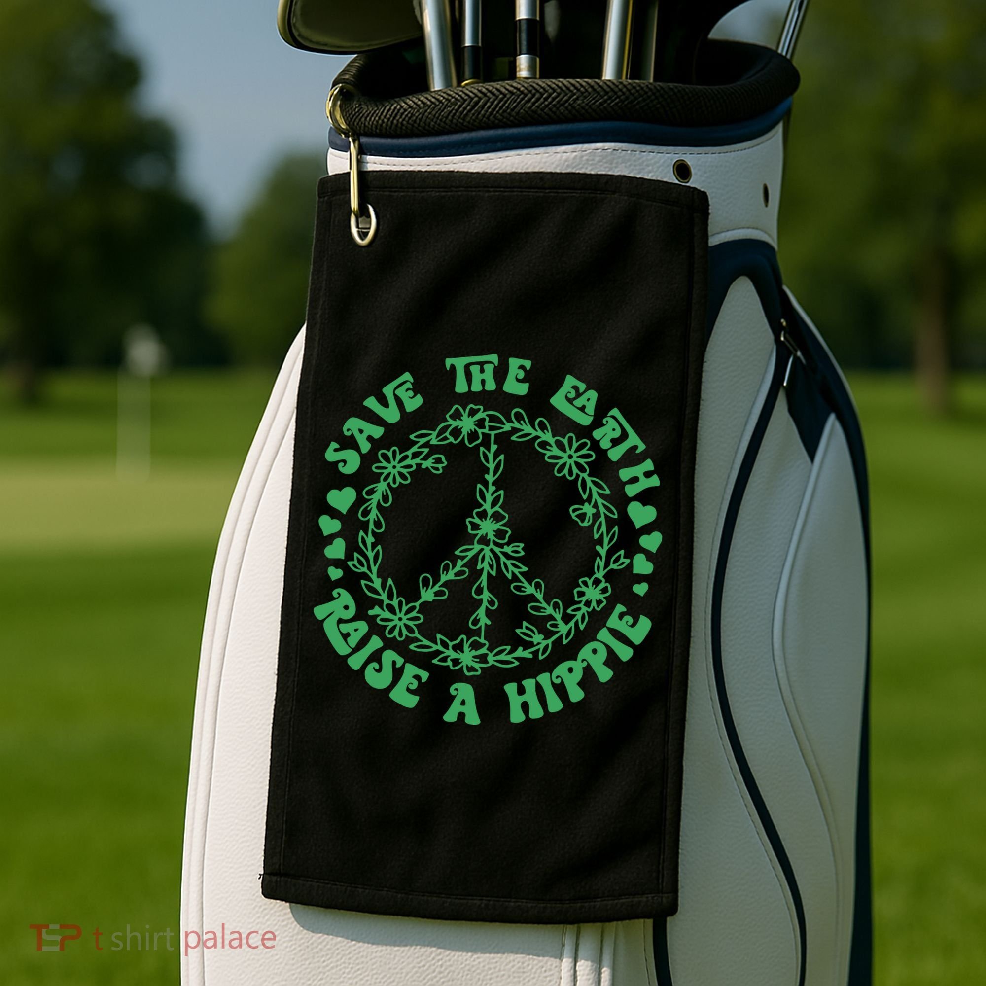 Save The Earth Raise A Hippie Peace Save The Planet Golf Towel