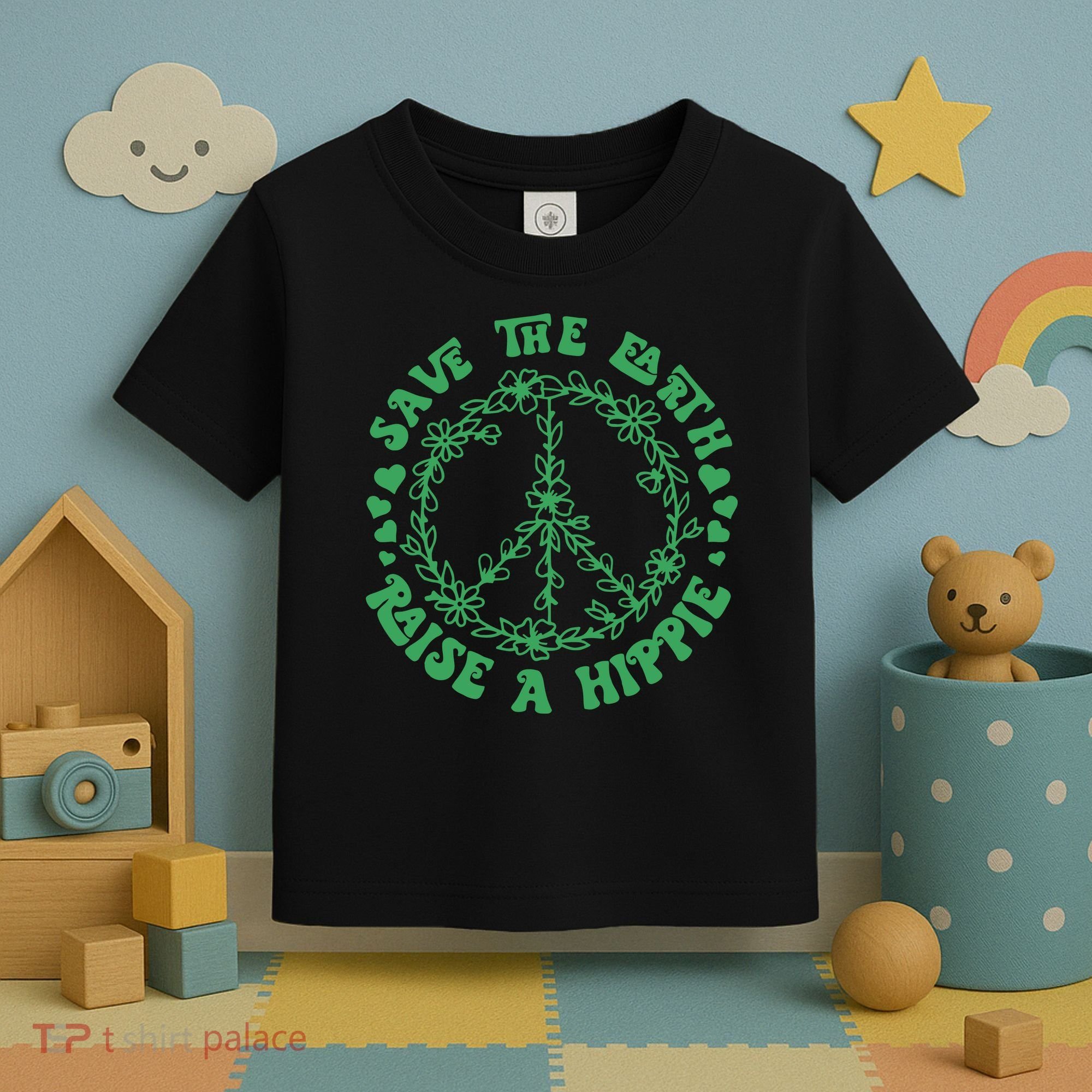 Save The Earth Raise A Hippie Peace Save The Planet Toddler T-Shirt