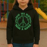 Save The Earth Raise A Hippie Peace Save The Planet Kids Hoodie thumb 3