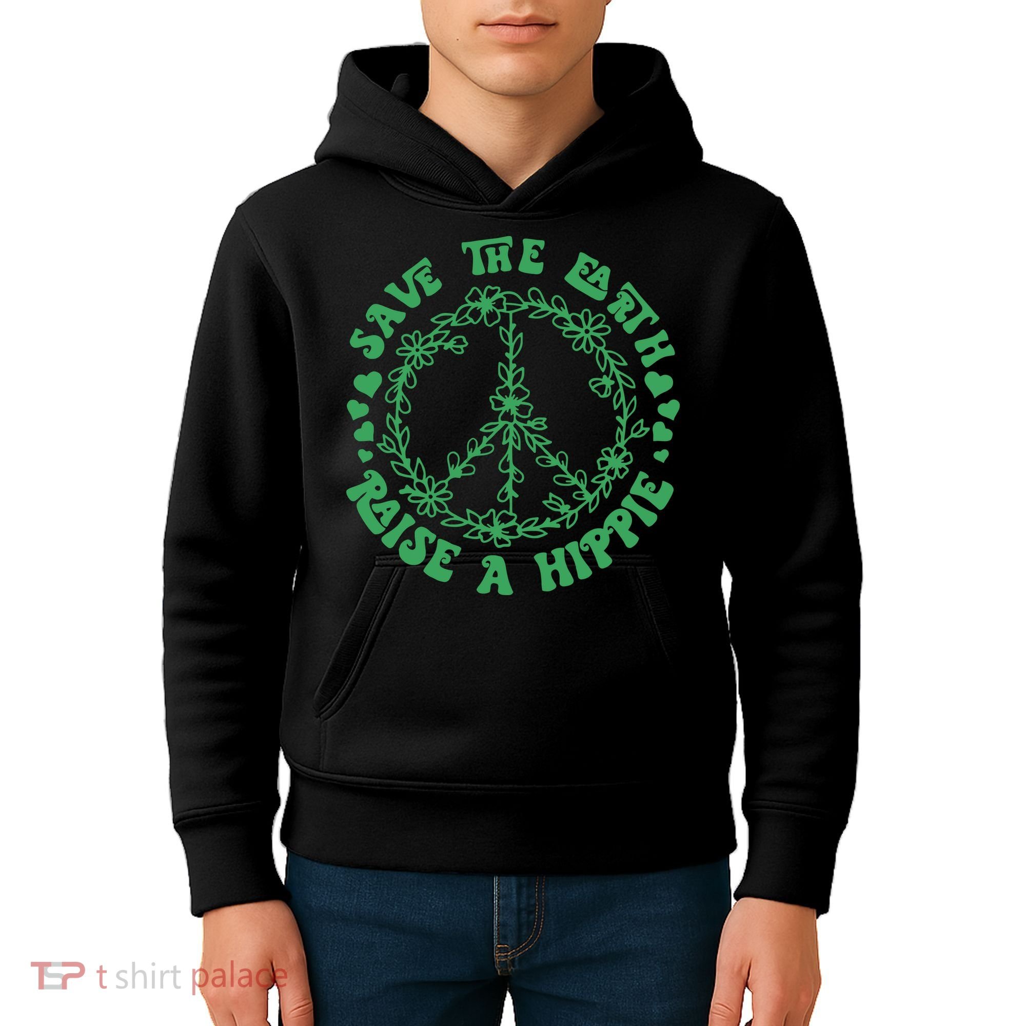 Save The Earth Raise A Hippie Peace Save The Planet Kids Hoodie