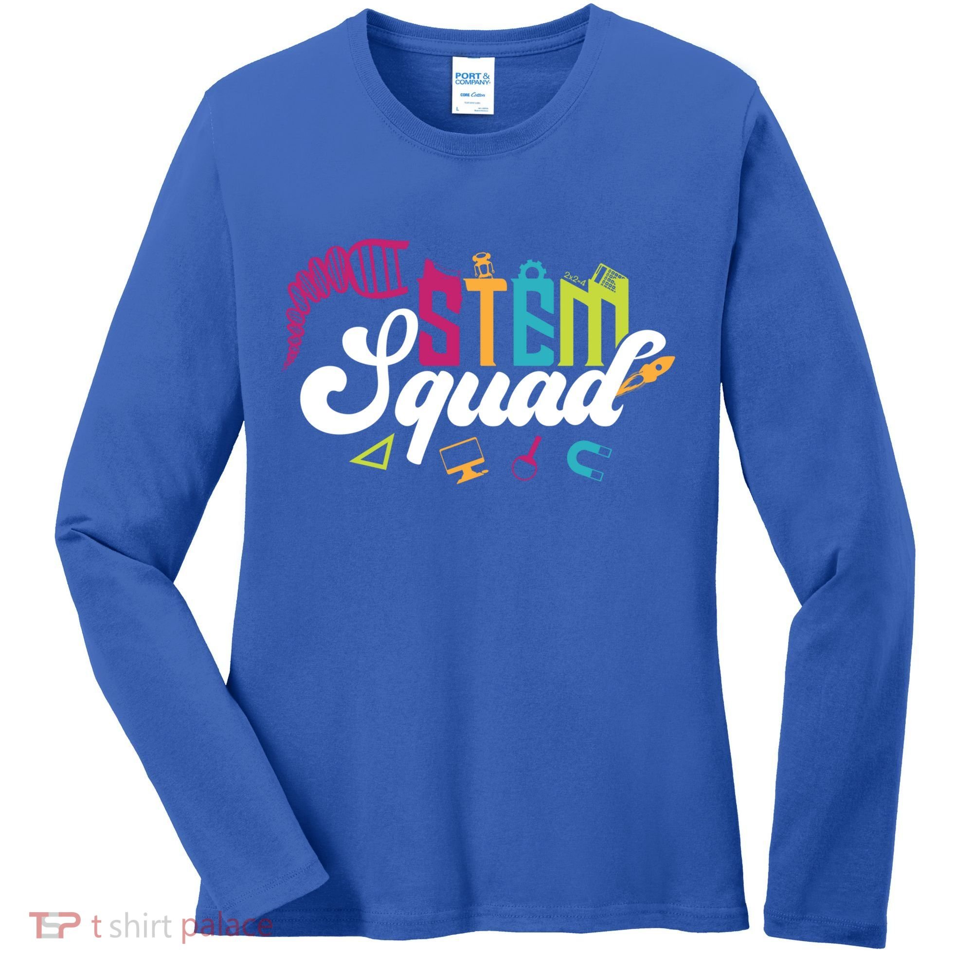 Science Technology Engineering Math Teacher Gift Stem Squad Funny Gift Women's Long Sleeve Shirt