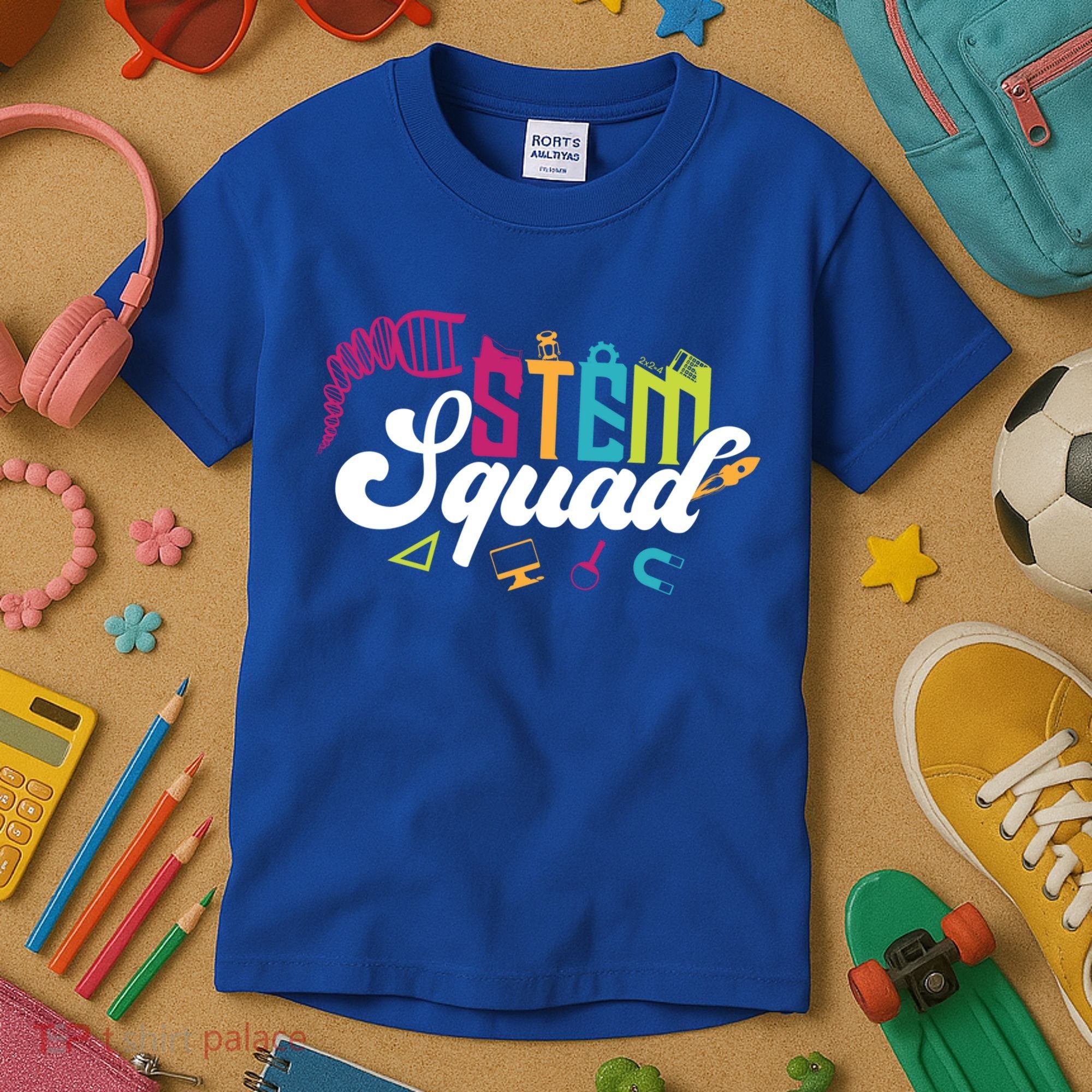Science Technology Engineering Math Teacher Gift Stem Squad Funny Gift Kids T-Shirt